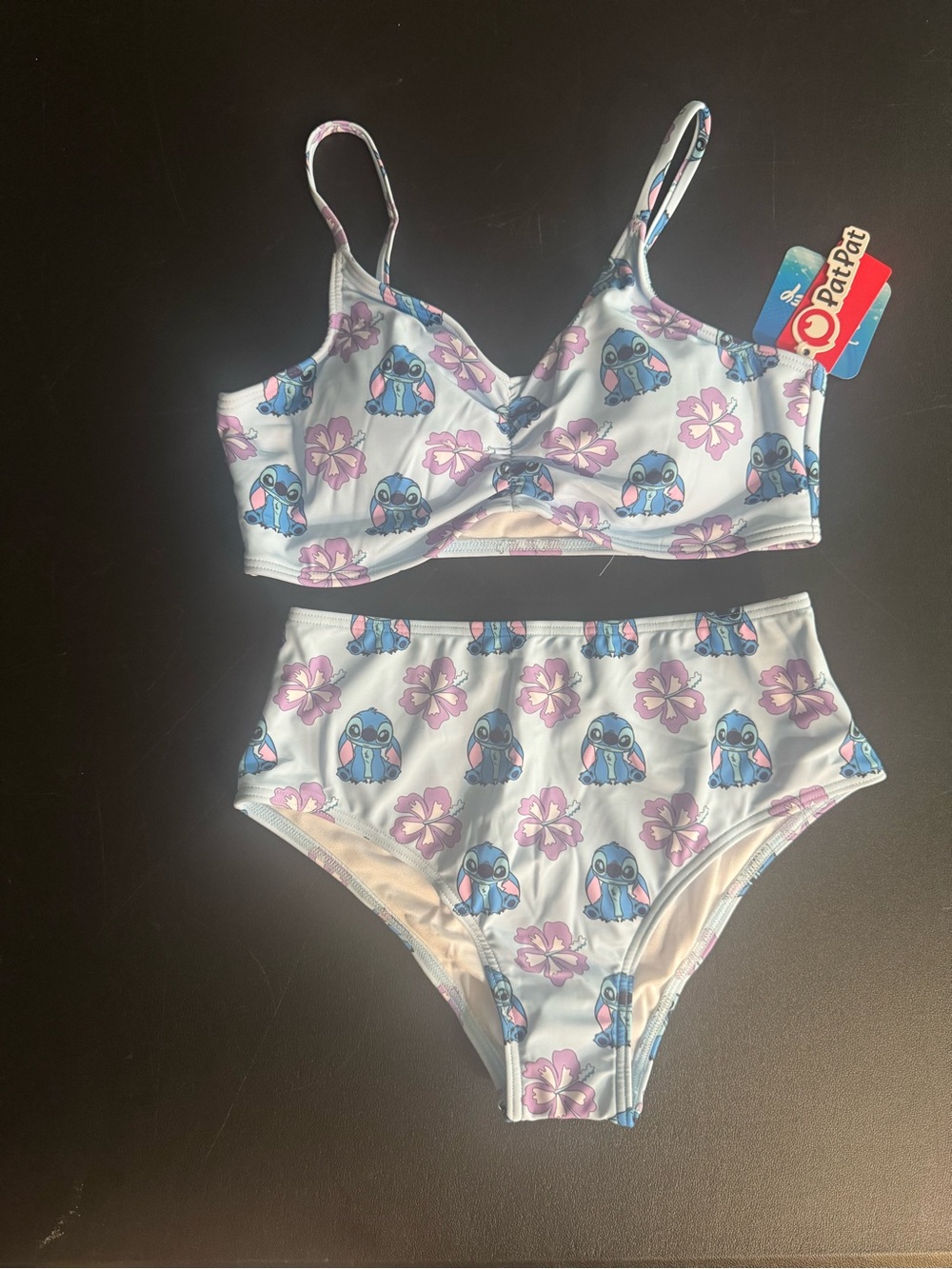 PatPat Disney Stitch 12Y/13Y girls' two-piece bikini swimsuit. New with tags.